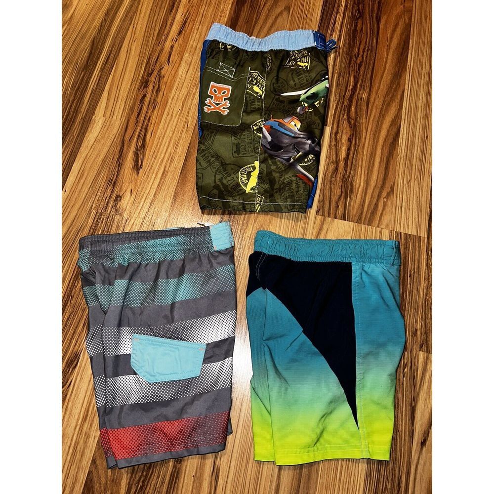 Disney Planes Cat & Jack‎ Wonder Nation Boys Swim Trunks Sz 4/5 4 5 XS Lot Of 3